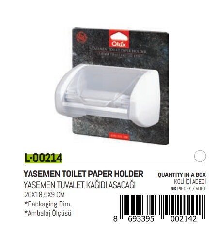 Qlux L-214 Yasemen Kapaklı wc Kağıtlık*36