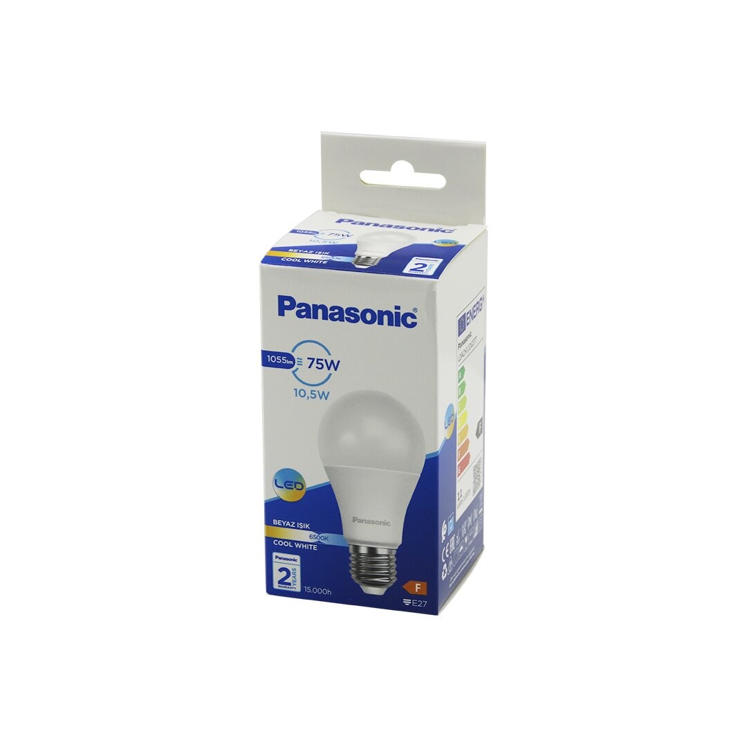 Panasonic (Ldach-11-Dg-3t7 ) (Cool white & Beyaz) (10.5w=75w) (E27) Led Ampul (1055lm) (6500k) (15000 Saat Ömür)*20x5