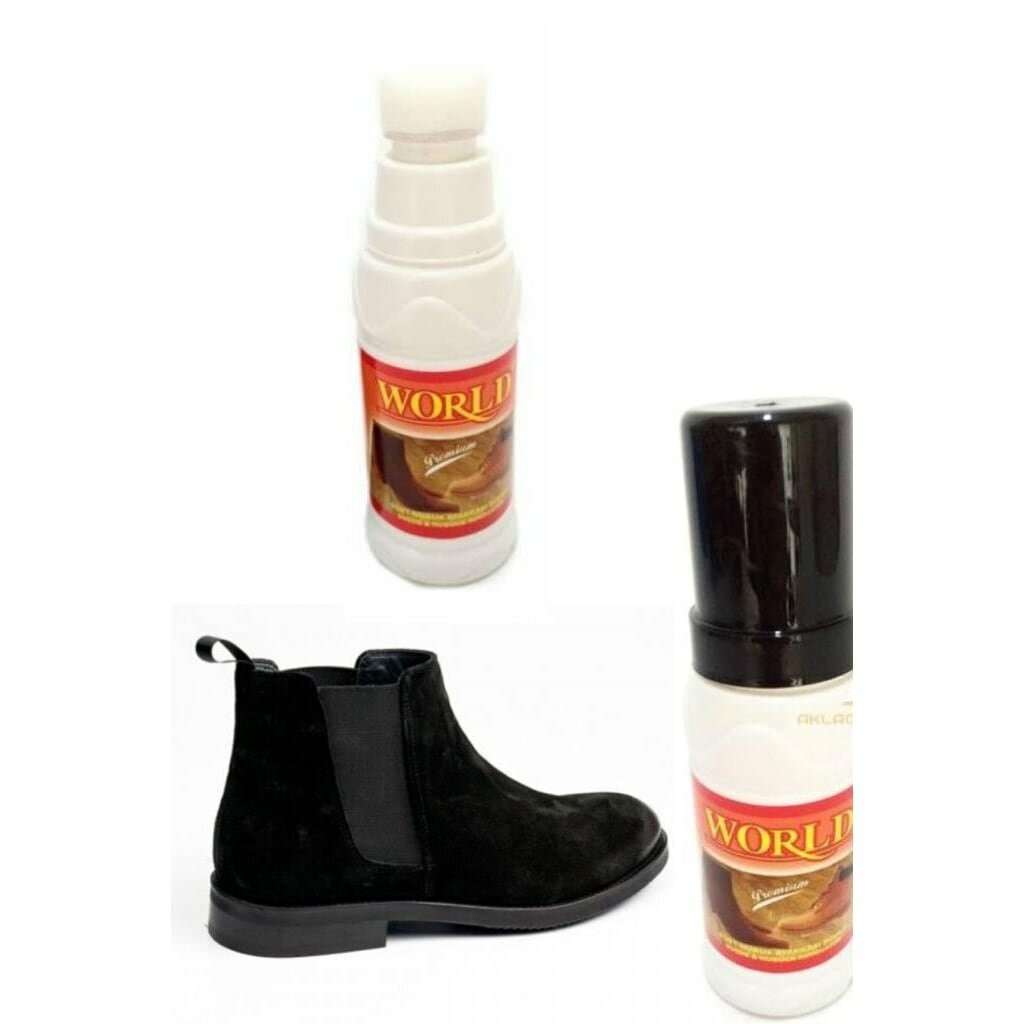 world Süet Nubuk Likit Siyah Ayakkabı Boyası 100ml*12x8