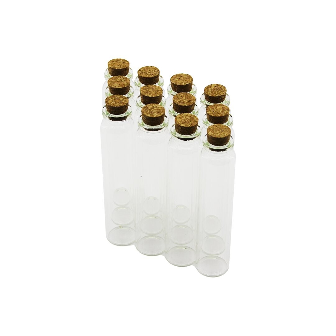 Yakut-11558 ( 25ml ) ( Çok Amaçlı & Dekoratif ) Boş Cam Şişe ( Mantar Kapaklı )*12x48