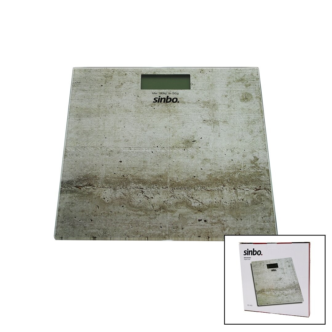 Sinbo Sbs-4465 ( Dijital & Pilli ) Cam Banyo Baskülü ( Lcd Ekran & Sıcaklık Göstergeli ) ( 180kg/50gr ) ( 28x28cm )*10