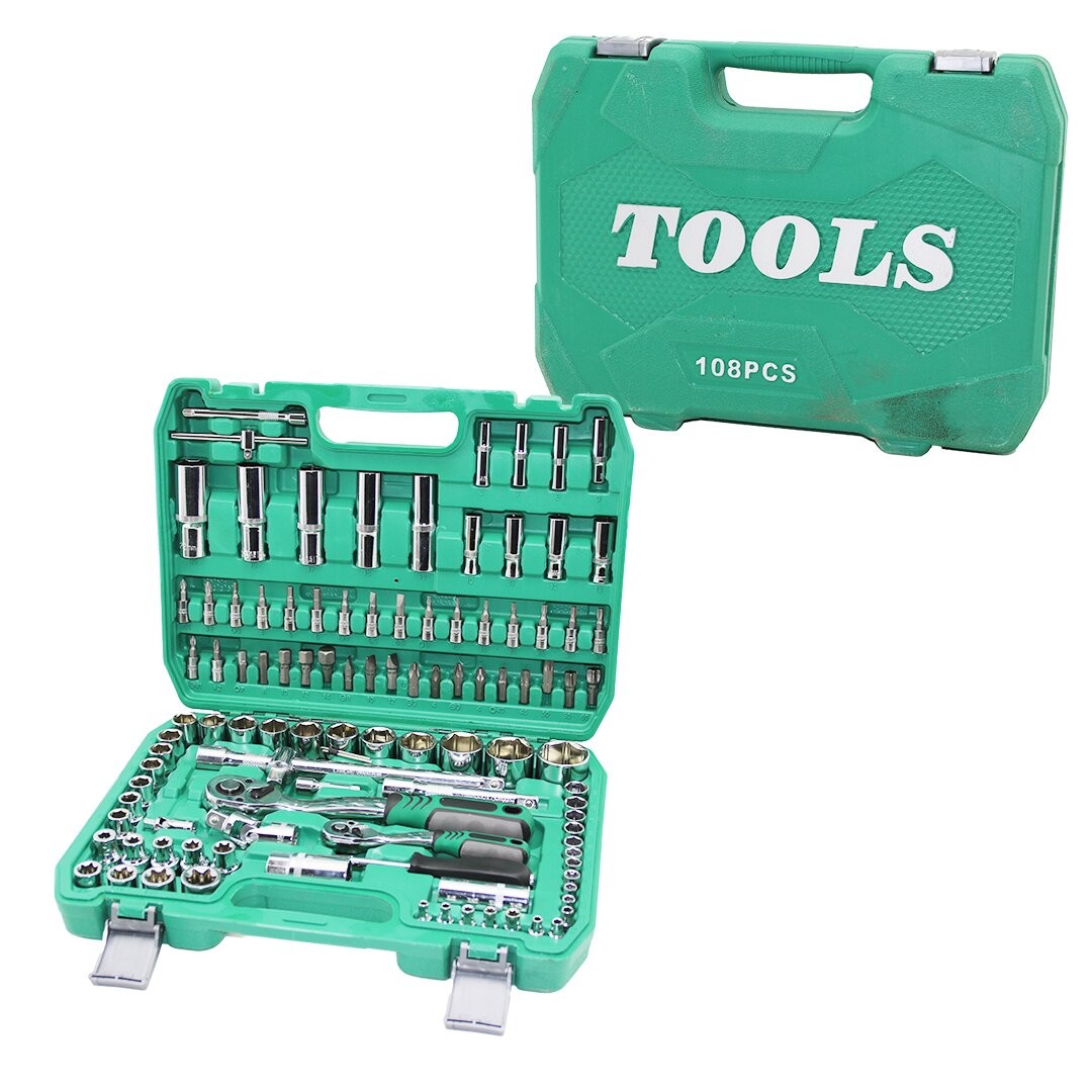 Tools (108pcs) Lokma Seti ( Lokma & Soket & Bits Adaptör & 2ad.Cırcır Kolu ) ( Plastik Çantalı )*6