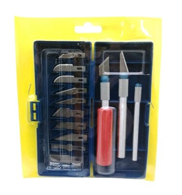 Metal Saplı ( 3pcs ) Ahşap Oyma Neşter Seti Yedekli*100