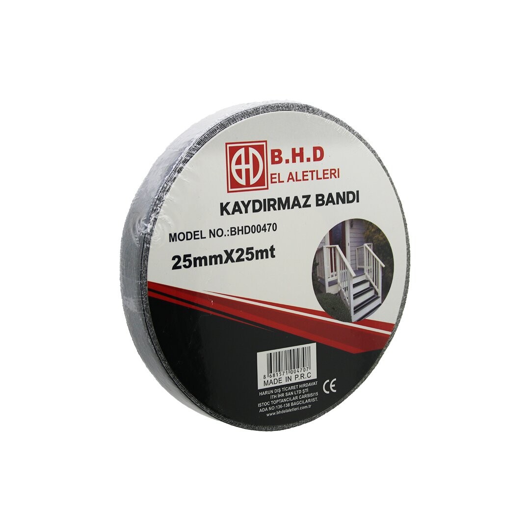B.H.D Bhd-00470 ( 25mm X 25mt ) ( Kaydırmaz ) ( Siyah ) Bant*48