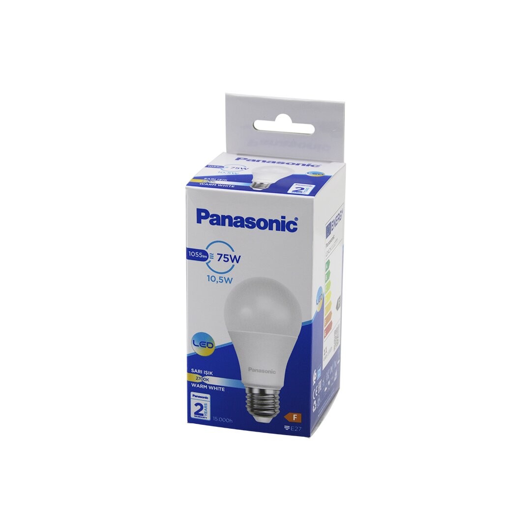 Panasonic (Ldach-11-Lg-3t7 ) (warm white & Sarı) (10.5w=75w) (E27) Led Ampul (1055lm) (2700k) (15000 Saat Ömür)*20x5