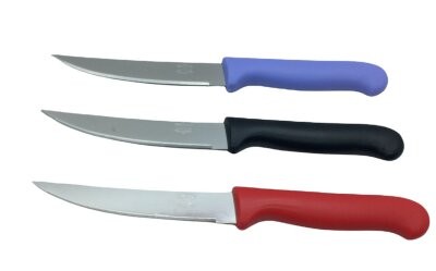 Tujo Knıves-2280 ( Tekli ) ( Büyük ) ( Tırtırlı ) Sebze & Ekmek Bıçak ( Renkli Plsatik Saplı )*12x32