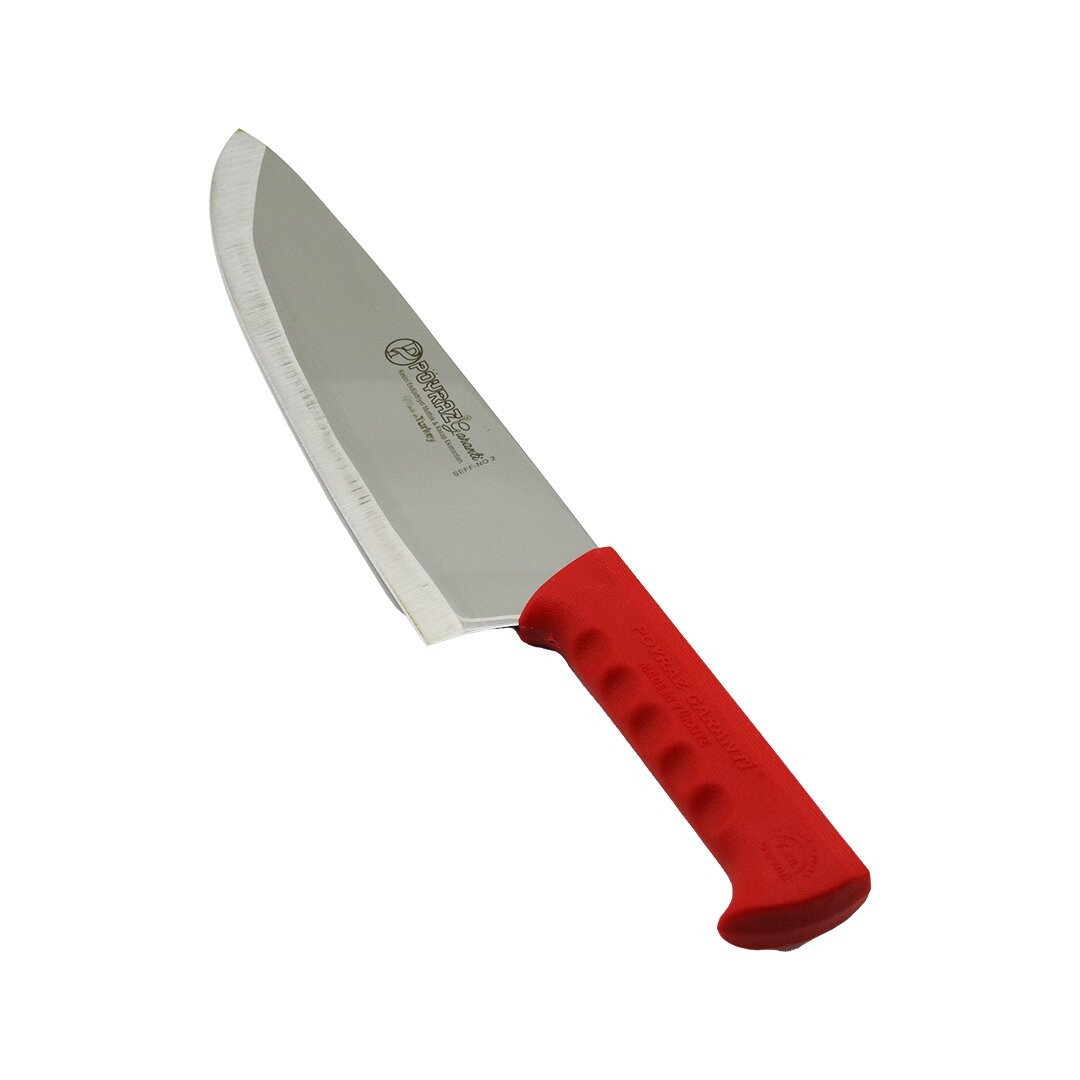 Poyraz Şeff-No-2 K-64 Tavuk Satır ( Dar Uzun & 26-6cm ) Renkli Plastik Saplı*12