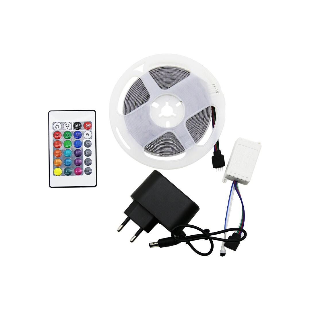 Alaska Company Led Strıp Sdr-1008 ( 5mt ) ( Kumandalı & Adaptörlü ) Rgb Renkli Şerit Led*100