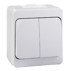 Atom ( Sıva Üstü ) Komitatörlü 2li Anahtar Priz*12x10