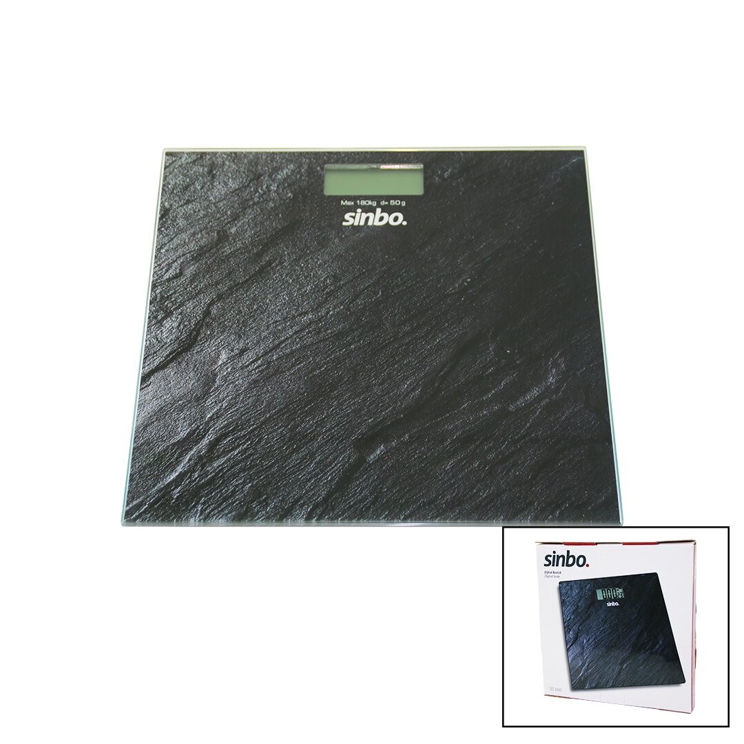 Sinbo Sbs-4450 ( Dijital & Pilli ) Cam Banyo Baskülü ( Lcd Ekran & Sıcaklık Göstergeli ) ( 180kg/50gr ) ( 26x26cm )*10