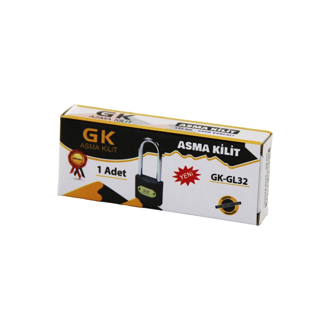 Gk Gk-Gl32 ( 32mm & Gri ) ( Uzun Kancalı ) Asma Kilit*6x40