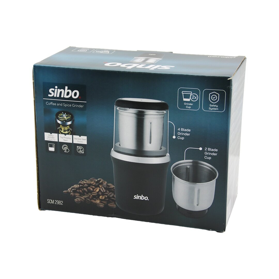 Sinbo Scm-2982 Kahve & Baharat Öğütücü Makine (2pcs Çelik Öğütme Haznesi=2 Bıçaklı & 4 Bıçaklı) (100gr Öğütme) (200w)*4