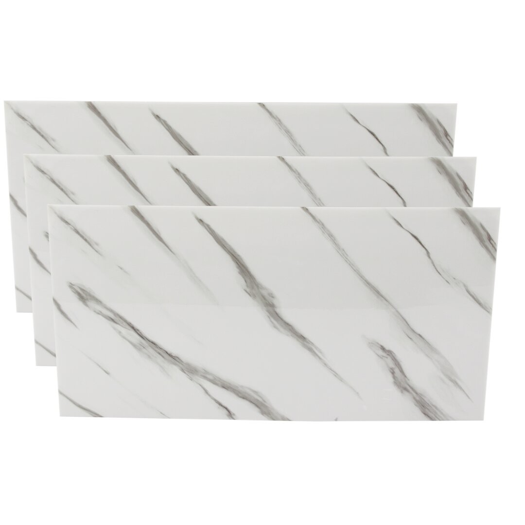 Ibico-6013 ( Düz & Köpük Panel ) ( Beyaz & Gri Mermer Desen ) Yapışkanlı Duvar Kağıt ( 30x60cm )*10x22