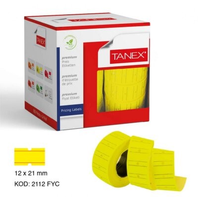 Tanex Sarı Fiyat Etiketi  12x21mm*24x24