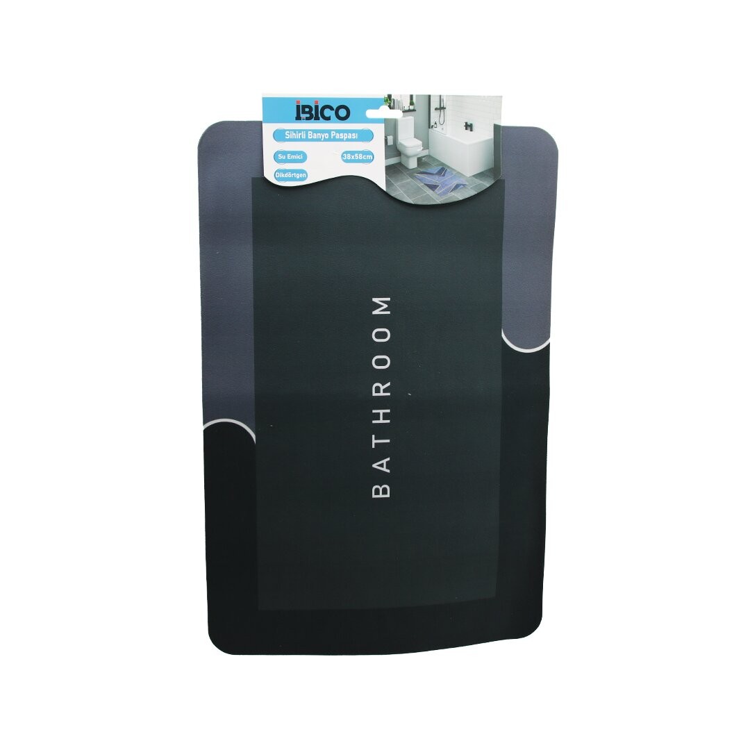 Ibico I21-006 ( Dikdörtgen ) ( 38x58cm ) ( Su Emici & Sihirli ) Banyo Paspası ( Elastik )*100