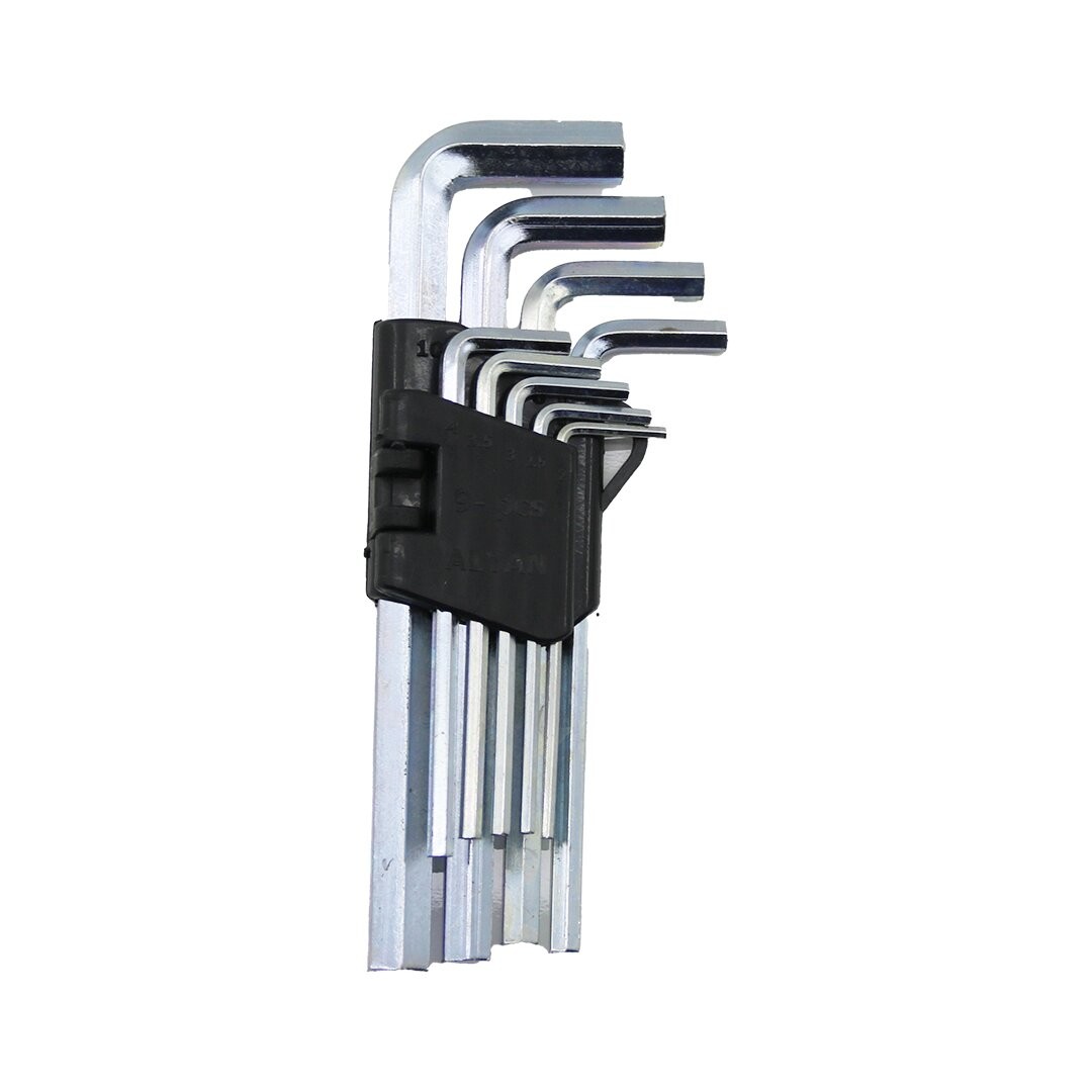Max-El ( 9pcs ) ( Krom ) ( Uzun & Düz ) Alyan Takımı Anahtar Seti ( 150mm )*12x12