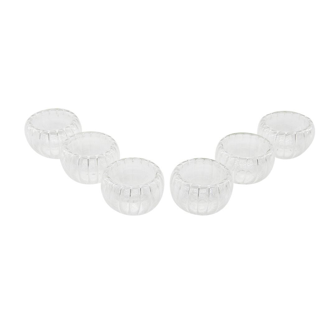 Baysa-1222 ( 6 Pcs ) ( Çizgili Cam ) Çift Cidarlı Lokumluk & Sosluk ( 50 Ml )*30