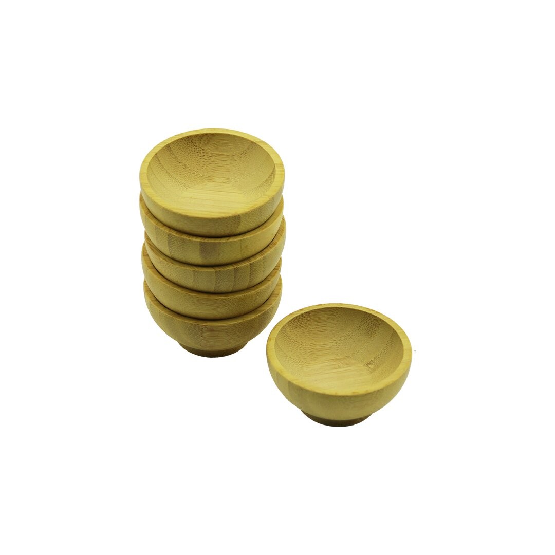 Ibico I22-222 ( Mini & Çap: 6.2cm ) Ahşap Bambu ( Lokumluk & Çerezlik ) Kase ( Derinlik: 1.5cm )*6x40