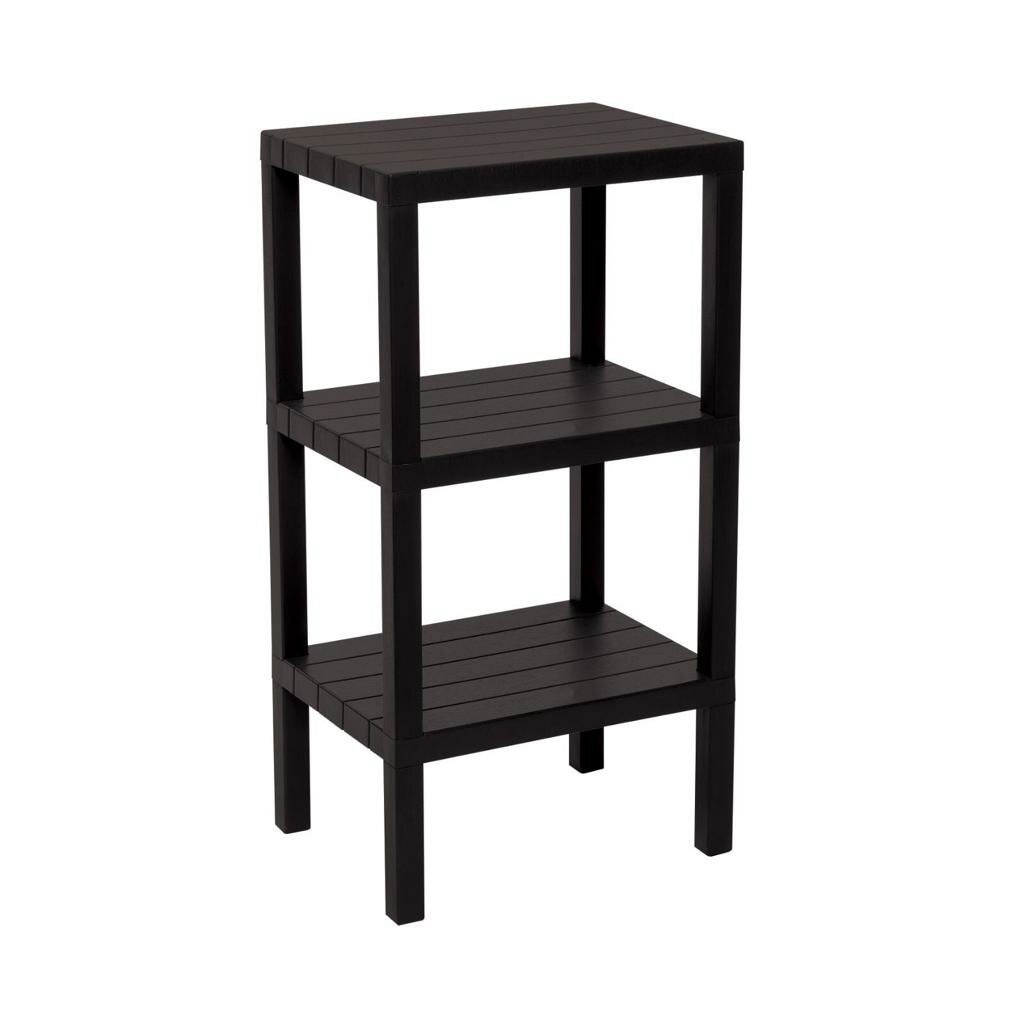 Ombeg Om-3102-0390 ( 3 ( Düz ) Raflı & Siyah ) Modüler Ünite Plastik*8