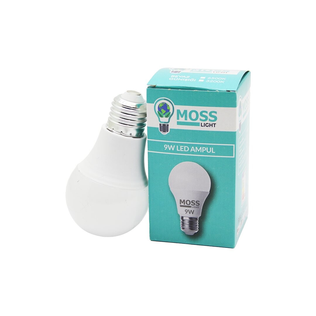 Moss Lıght ( 9w ) ( Beyaz ) Led Ampul ( E27 ) ( 500lm ) ( 6500k )*10x20                      Q8