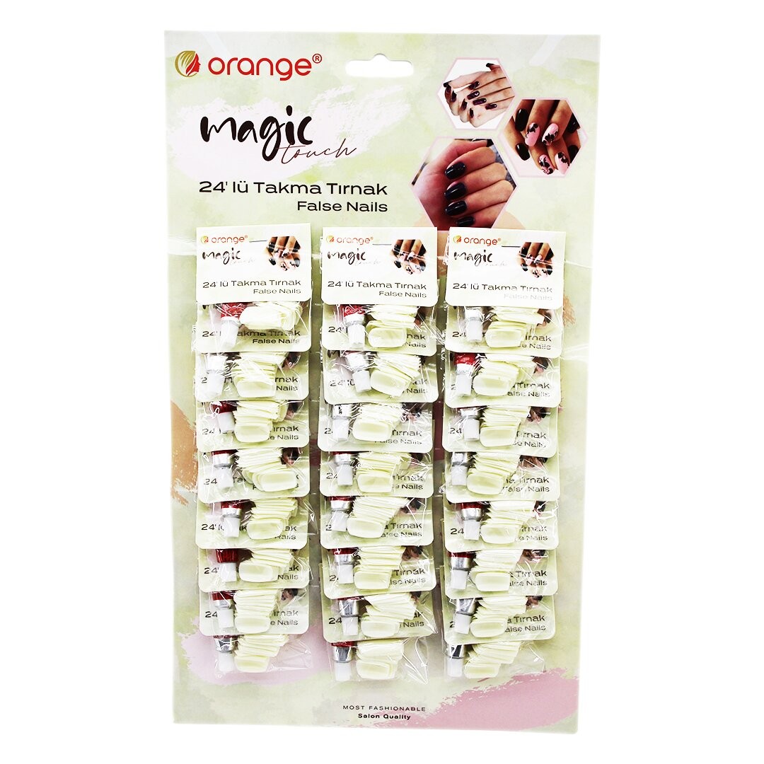 Orange Magic Org-061 ( 24pcs ) ( Şeffaf ) Takma Tırnak & Yapıştırıcı Set*24x120