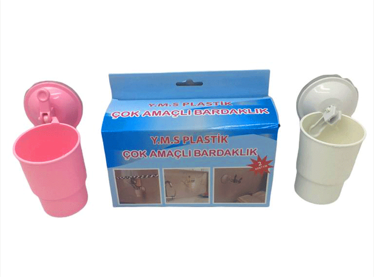 Yms Vantuzlu Plastik 2pcs Çok Amaçlı Bardaklık*48