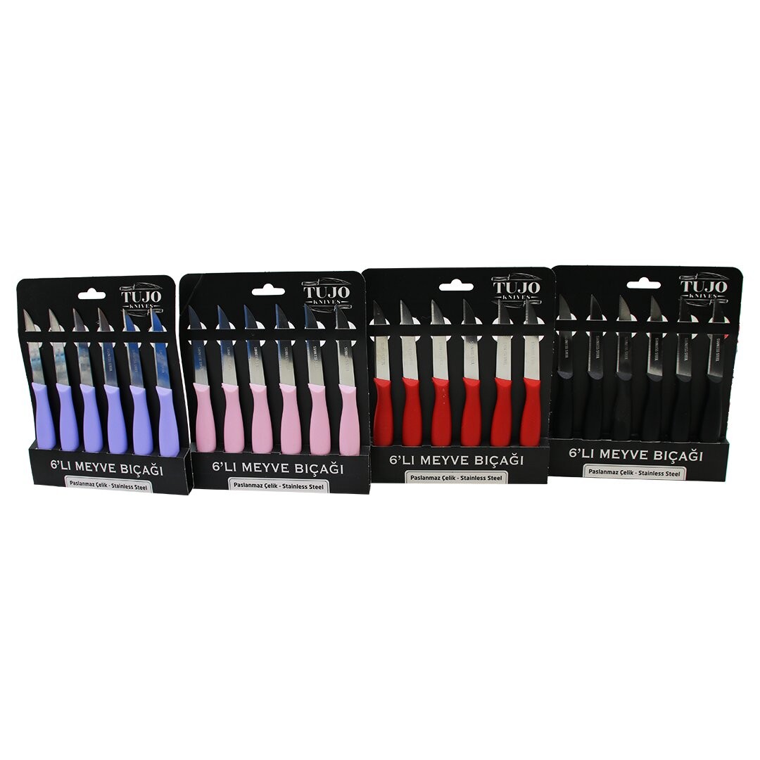 Yakut-6103 ( 6pcs ) Meyve Bıçak Renkli Plastik Saplı*72