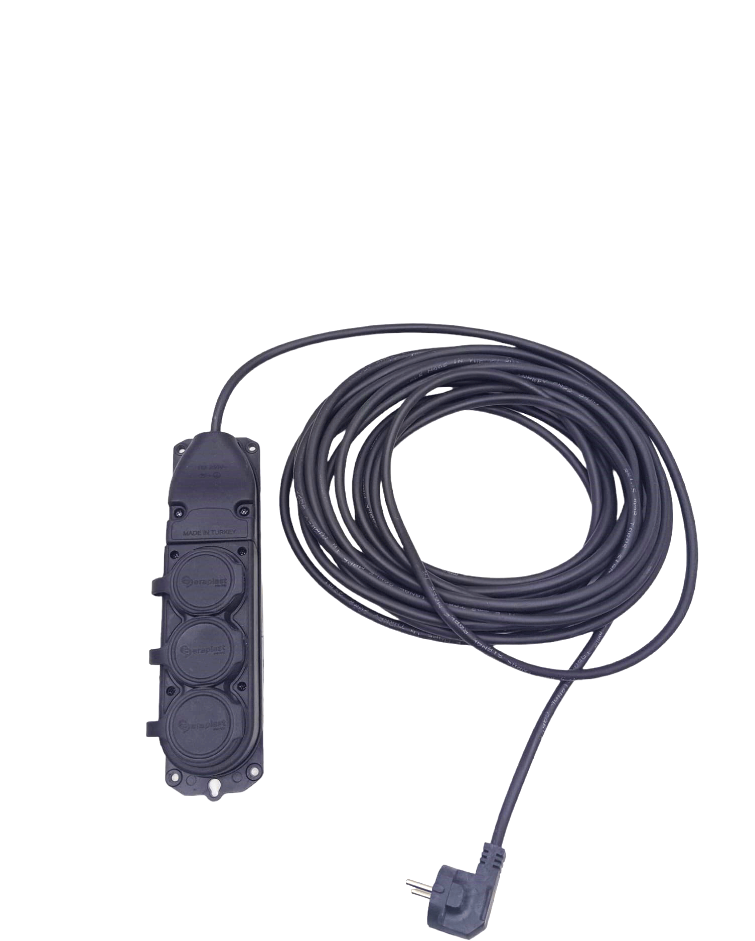 Veetrin S-31510-3 ( 3lü & 10mt ) ( Kauçuk Priz ) ( Uzatma Kablosu ) ( 3x1.5 Cca Kablo ) (Şeffaf Pencereli Bez Çanta)*15