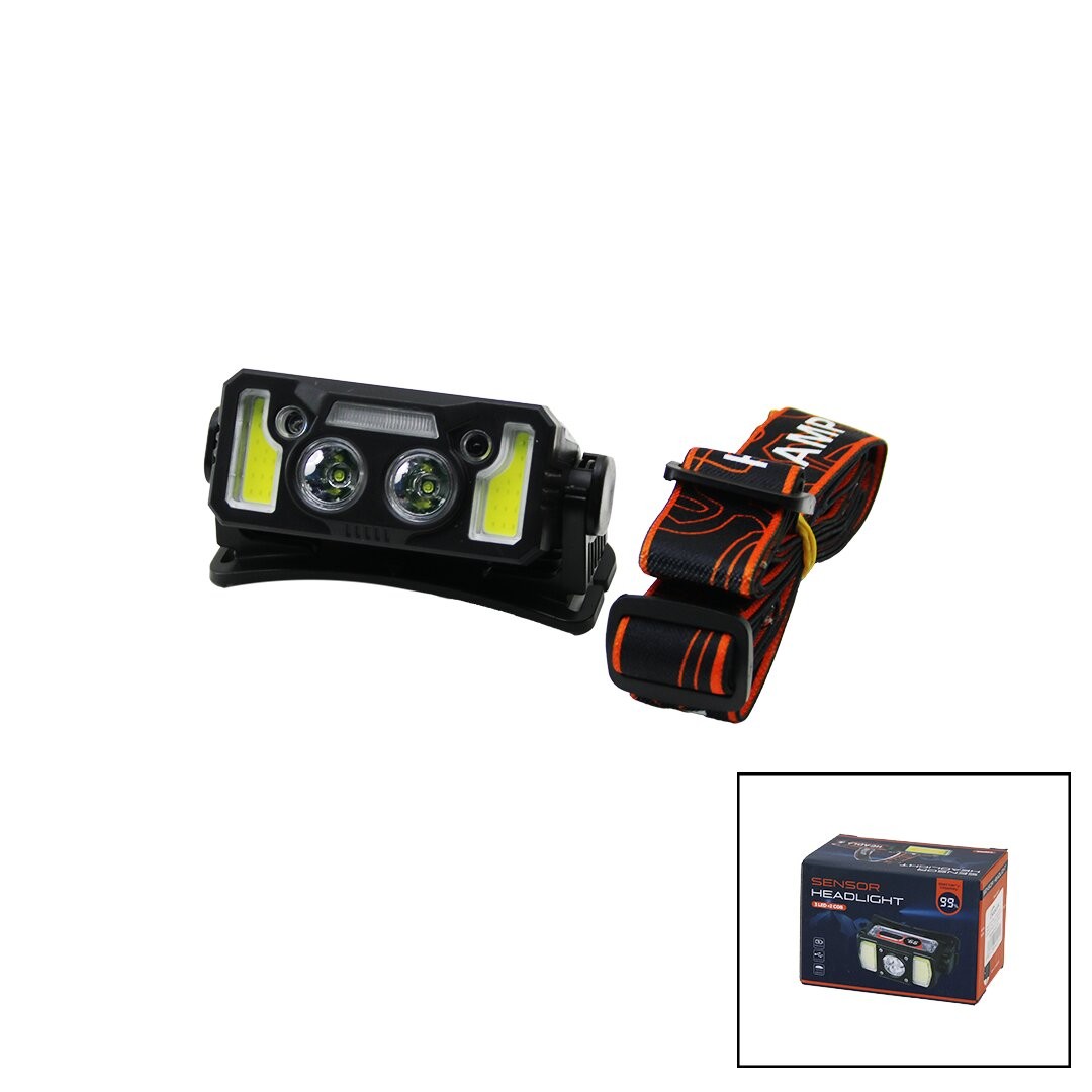 Hasuba Hs-211 (Sensörlü) (3ın1=2cob & 2göz Led & 1renkli Led) Kafa Lambası Fener (Usb Şarjlı & Şarj Göstergeli)*120