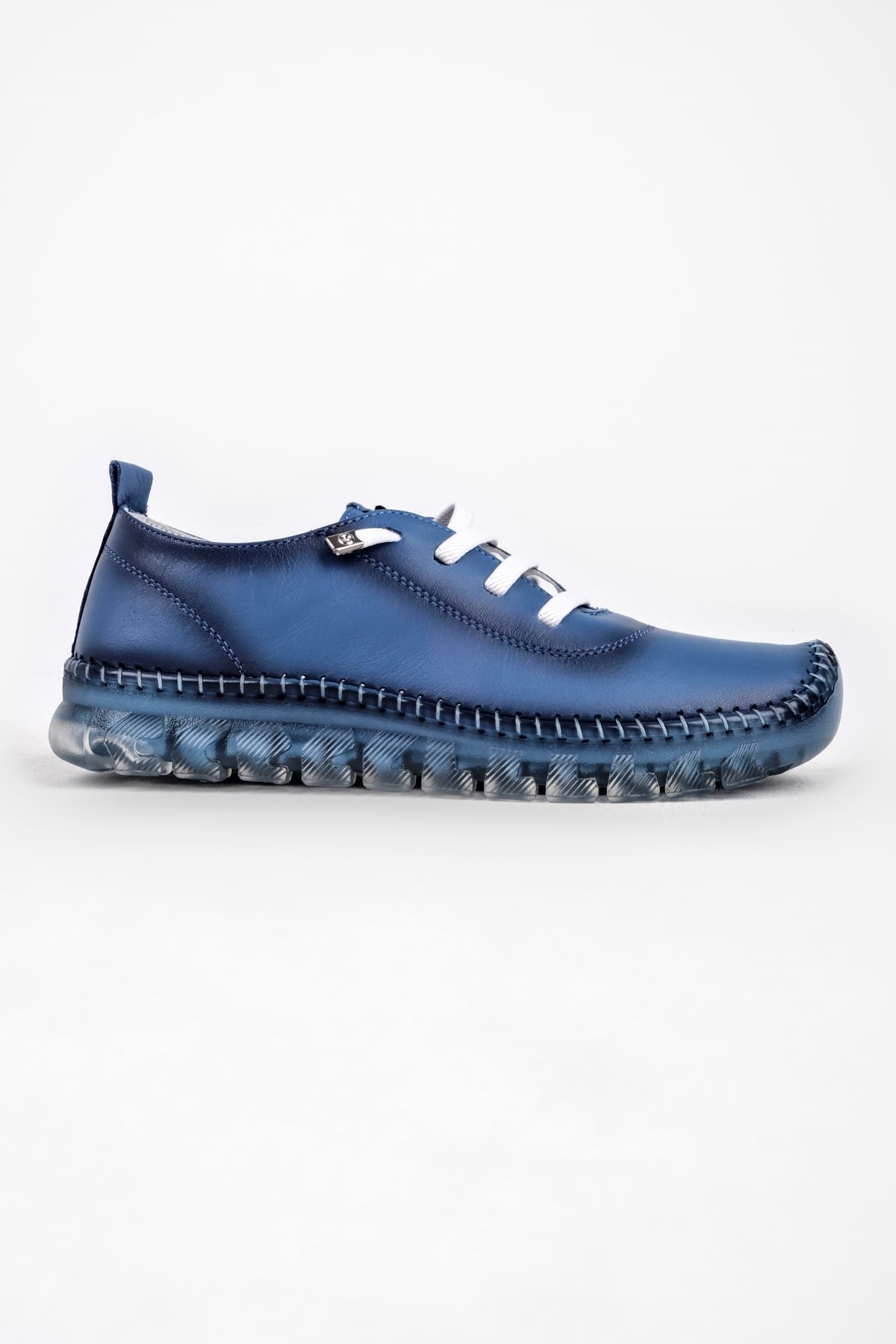 Cindy Düz Hakiki Deri Kadın Günlük Ayakkabı (B2993) - Mavi