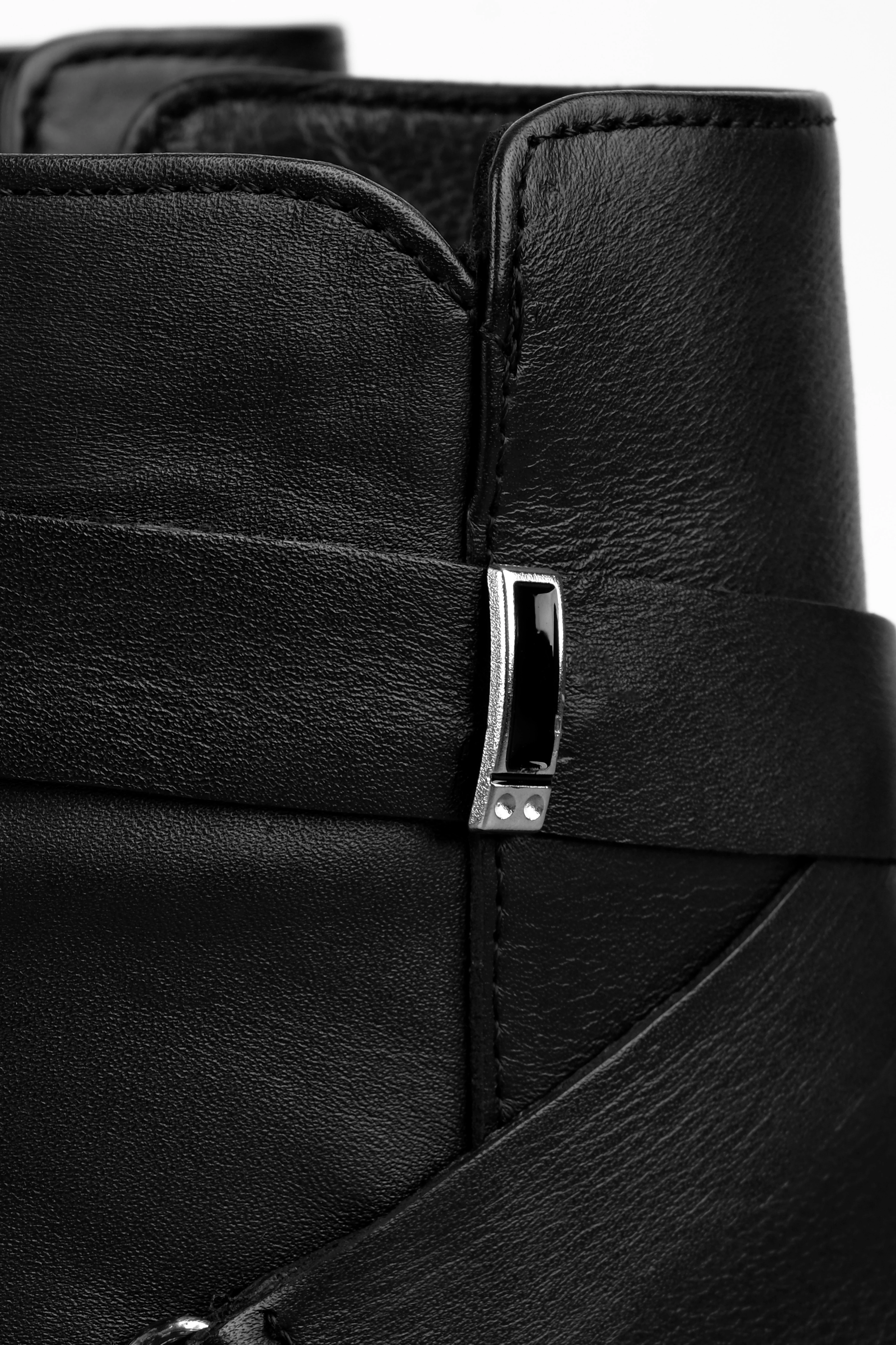 Easey Kadın Hakiki Deri Kemer Toka Detaylı Topuklu Bot 4310 - Siyah