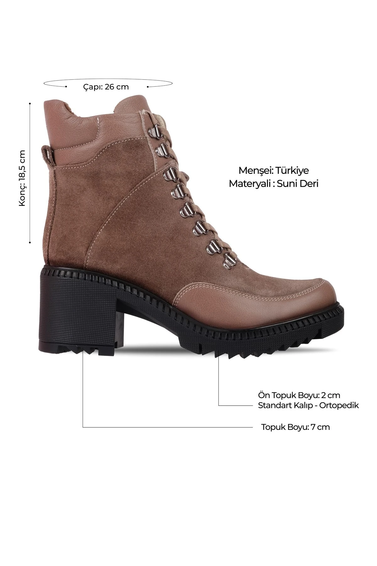 Boaldy Kadın Hakiki Deri Fermuarlı Topuklu Postal Bot 4156 - S.VİZYON