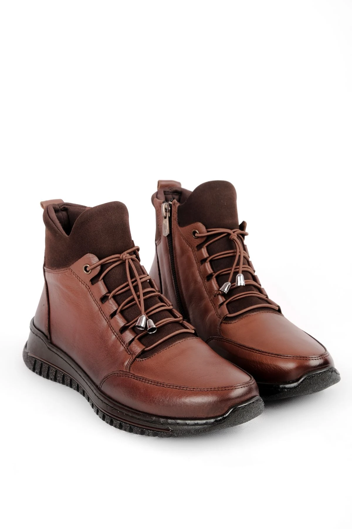 Dean Streçli Detay Fermuarlı Kadın Hakiki Deri Bot 3403 - Kahverengi