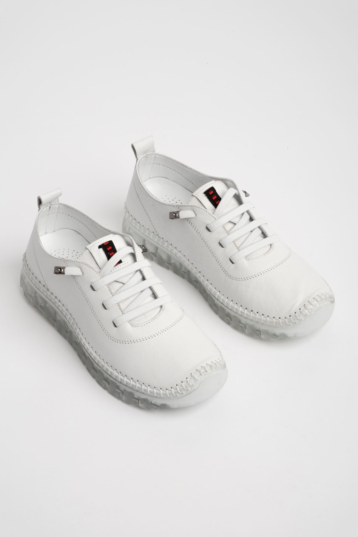 Cindy Düz Hakiki Deri Kadın Günlük Ayakkabı (B2993) - Beyaz
