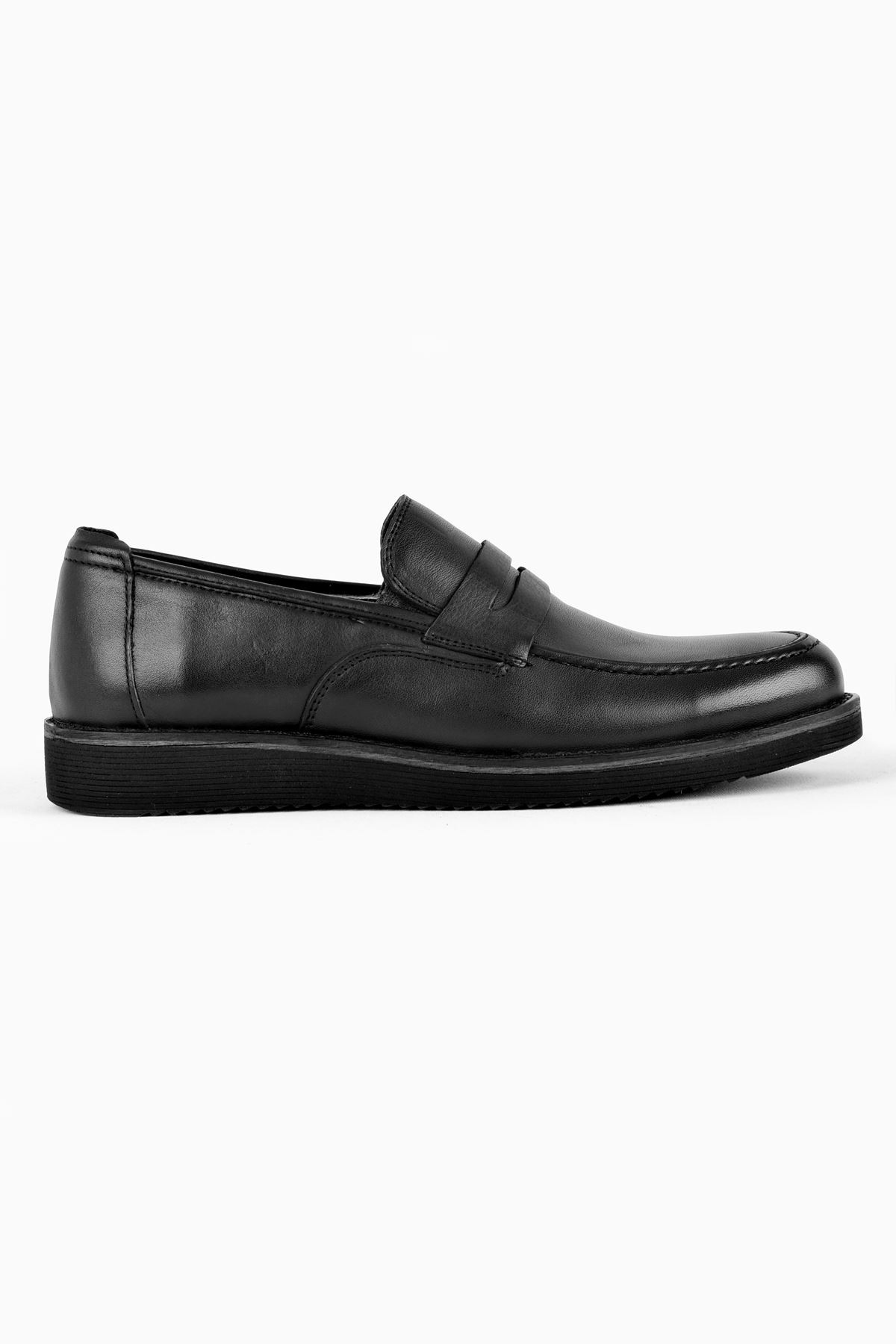 James Erkek Hakiki Deri Ayakkabı Klasik - Siyah