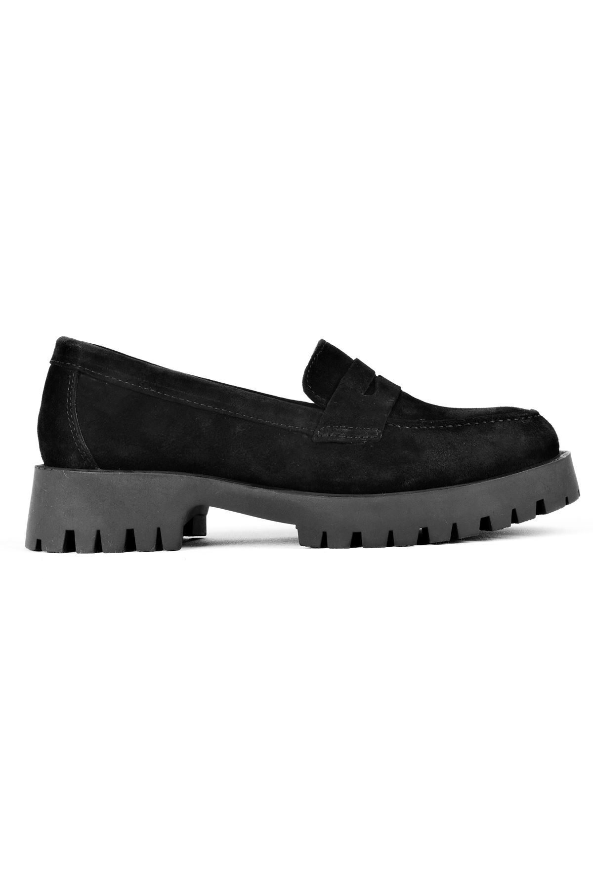 Deva Kadın Hakiki Deri Oxford Ayakkabı Düz Model - S.Siyah