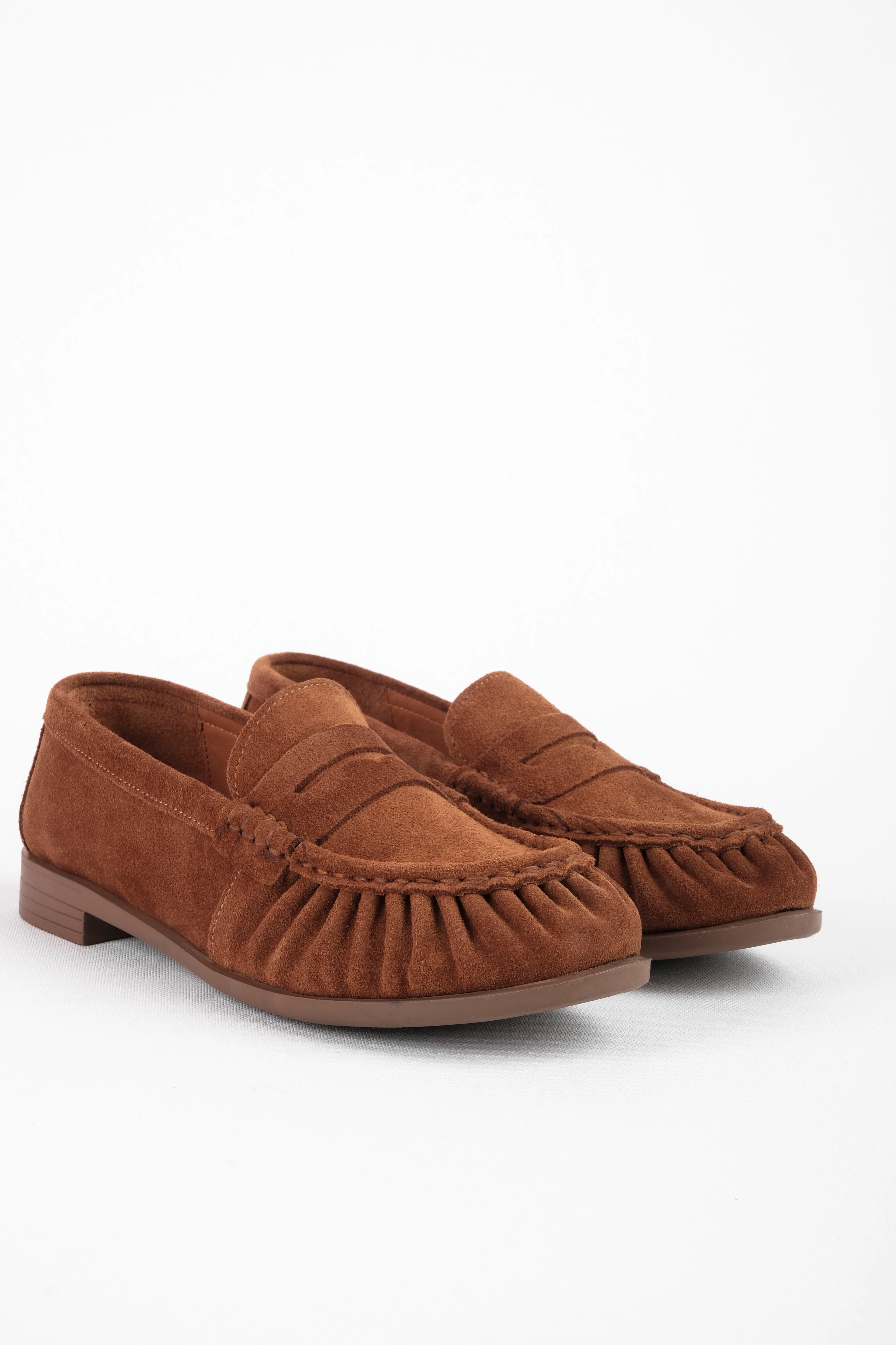 Alisy Kadın Hakiki Süet Deri Babet Ayakkabı 4227 - Taba