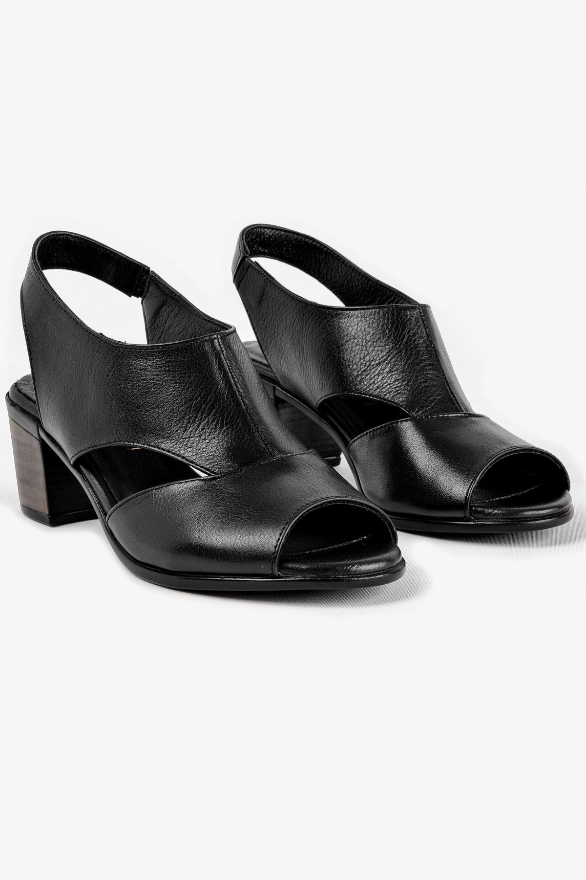 Breda Kadın Hakiki Deri Topuklu Ayakkabı (B2119 ) - Siyah