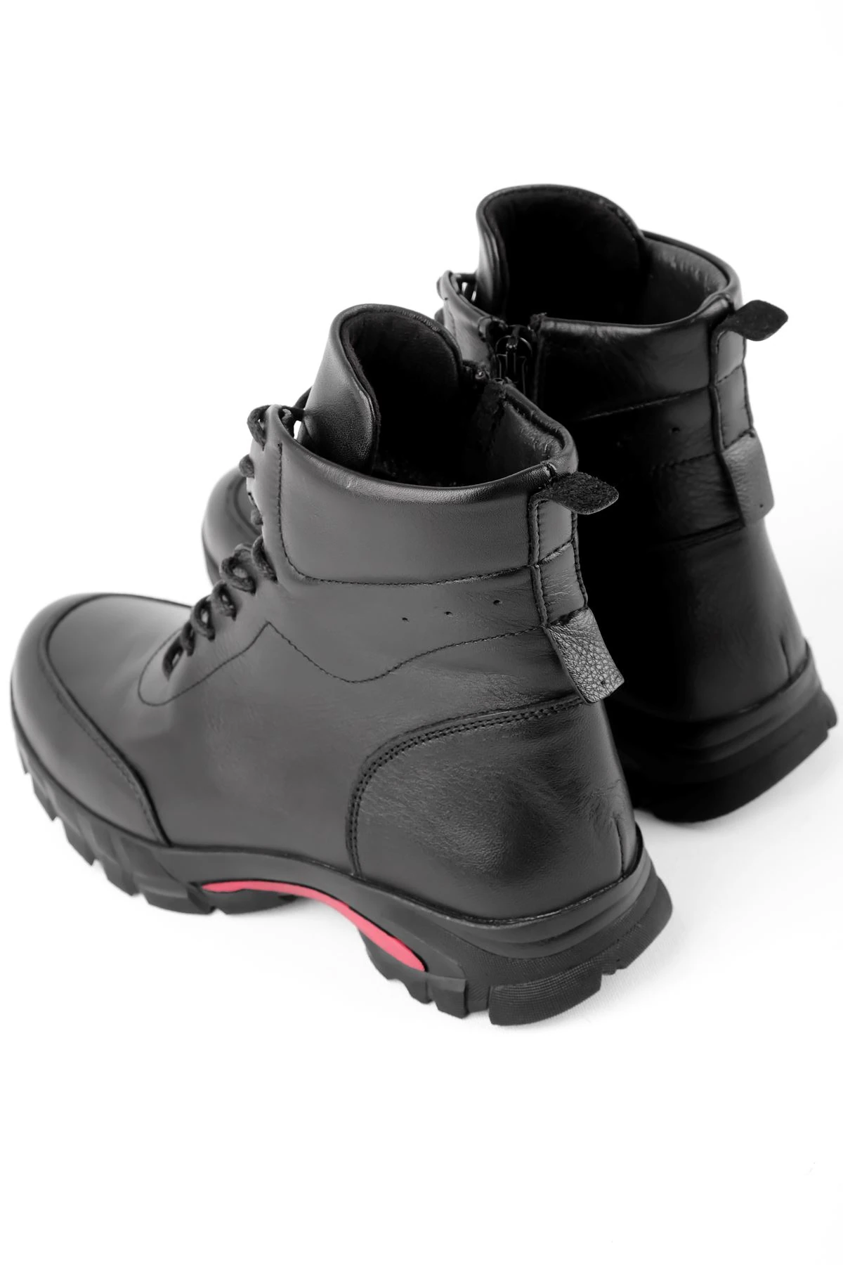 Amatsy Kadın Hakiki Deri Bağcıklı Fermuarlı Detaylı Postal Bot 3425