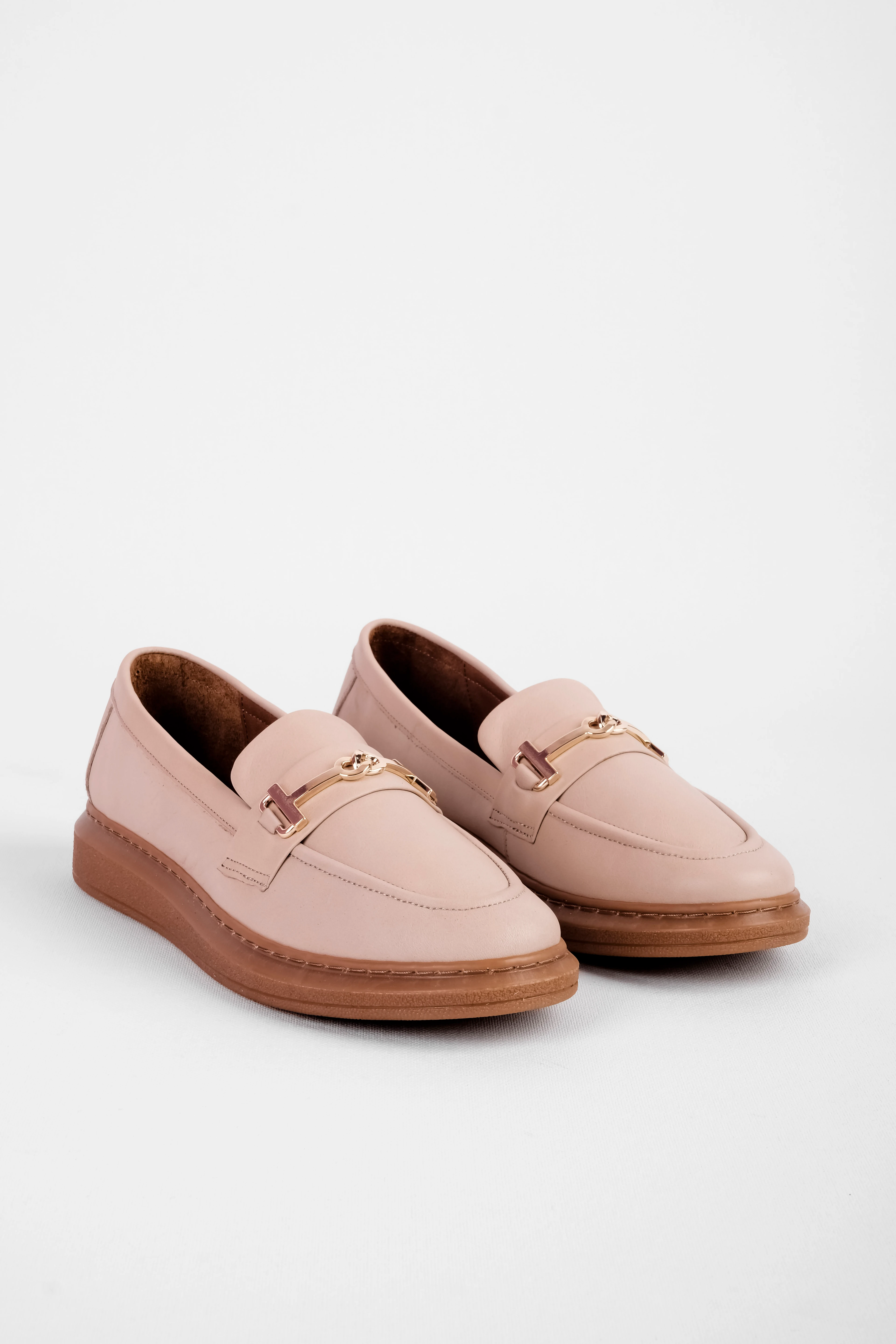 Esiy Kadın Hakiki Deri Loafer Babet Ayakkabı 4288 - Krem