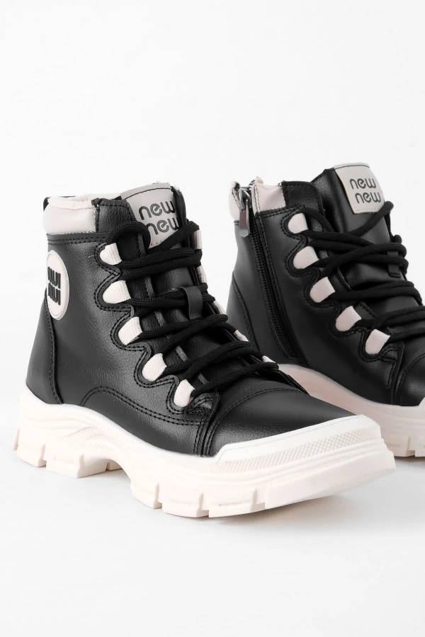 Rosly Kadın Bağcık Detaylı Rahat Bot 3587 - Siyah