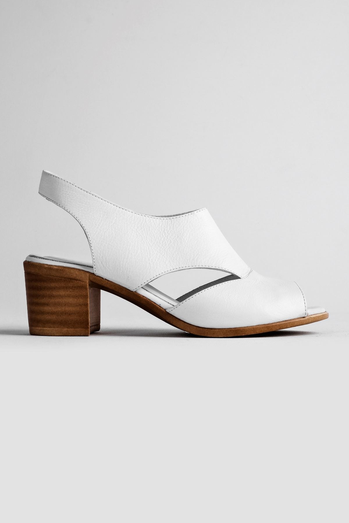Breda Kadın Hakiki Deri Topuklu Ayakkabı (B2119 ) - Beyaz