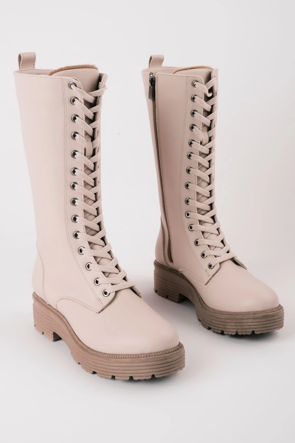 Asporas Kadın Bağcık Detaylı Fermuarlı Çizme 3580