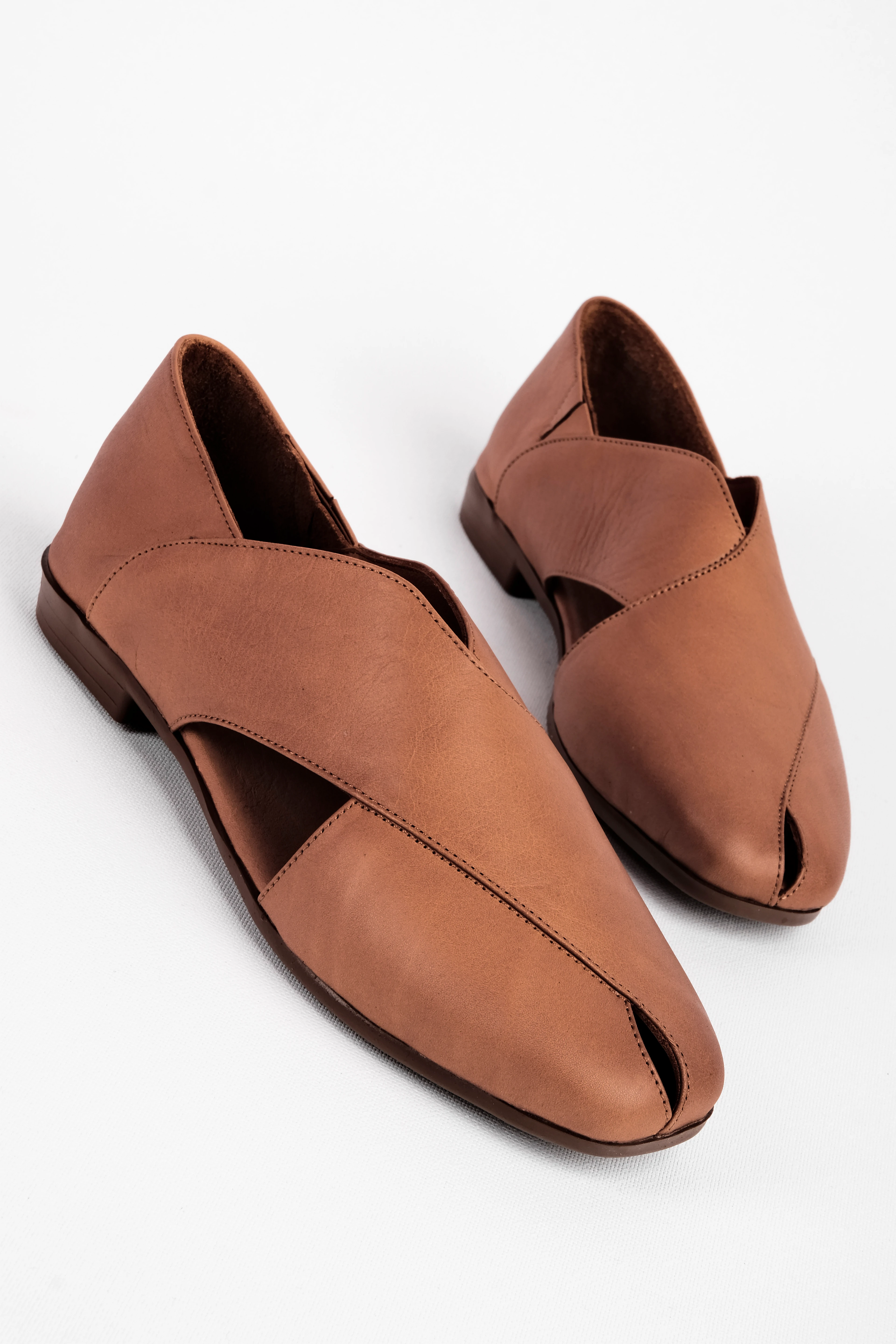 Avy Kadın Hakiki Deri Babet 4282 - Taba