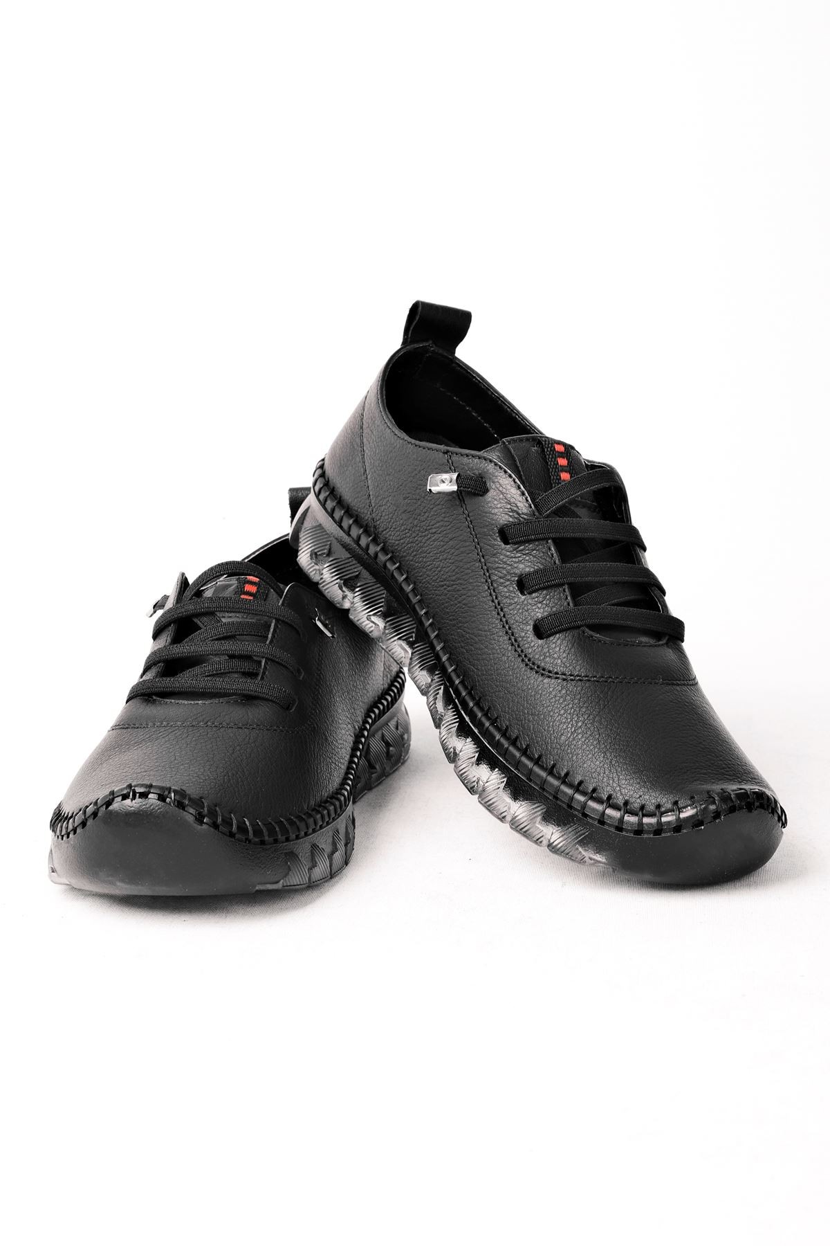 Cindy Düz Hakiki Deri Kadın Günlük Ayakkabı (B2993) - Siyah