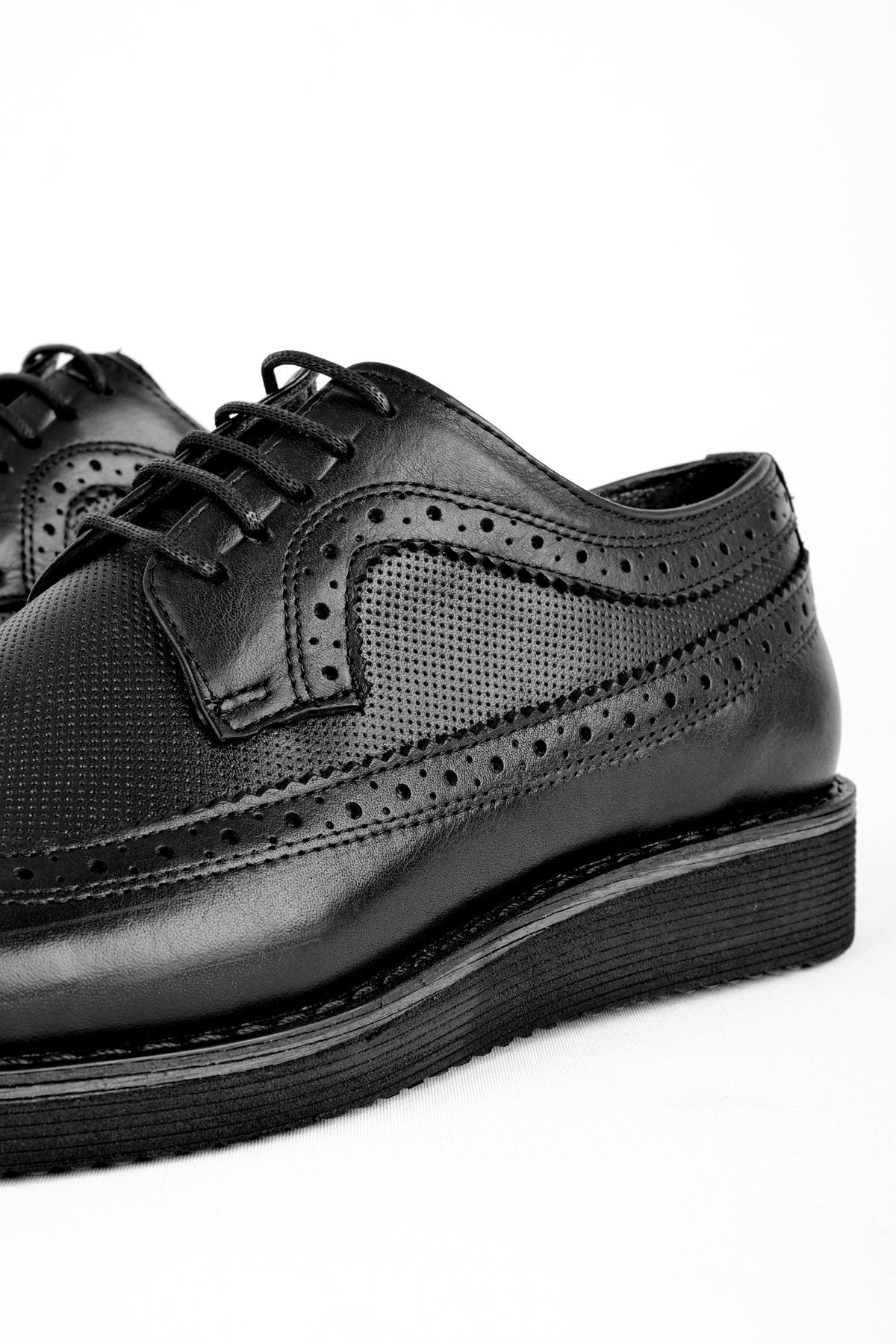 Class Erkek Hakiki Deri Ayakkabı Klasik - Siyah