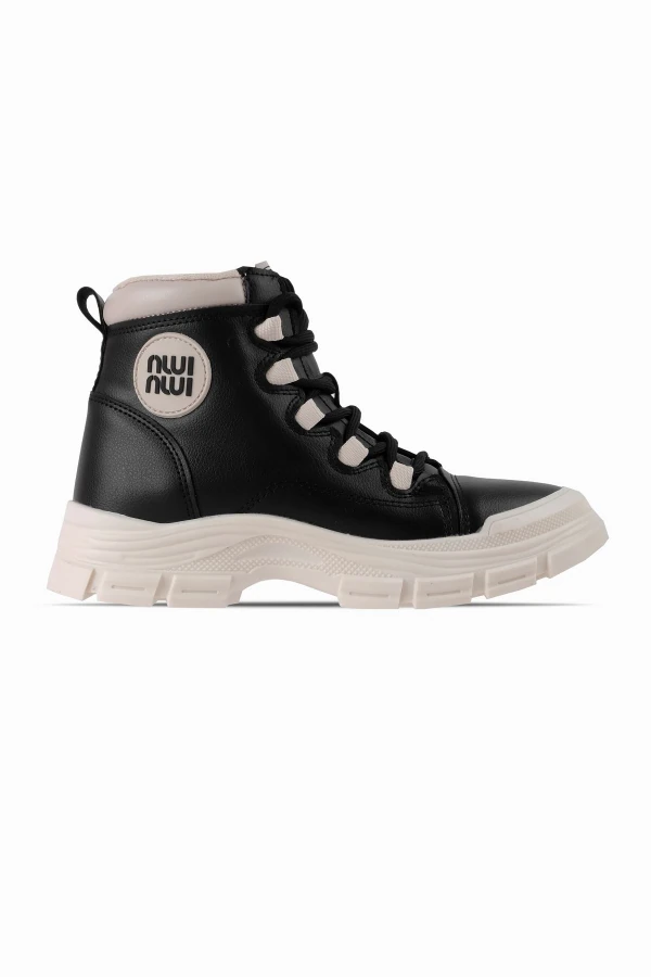 Rosly Kadın Bağcık Detaylı Rahat Bot 3587 - Siyah