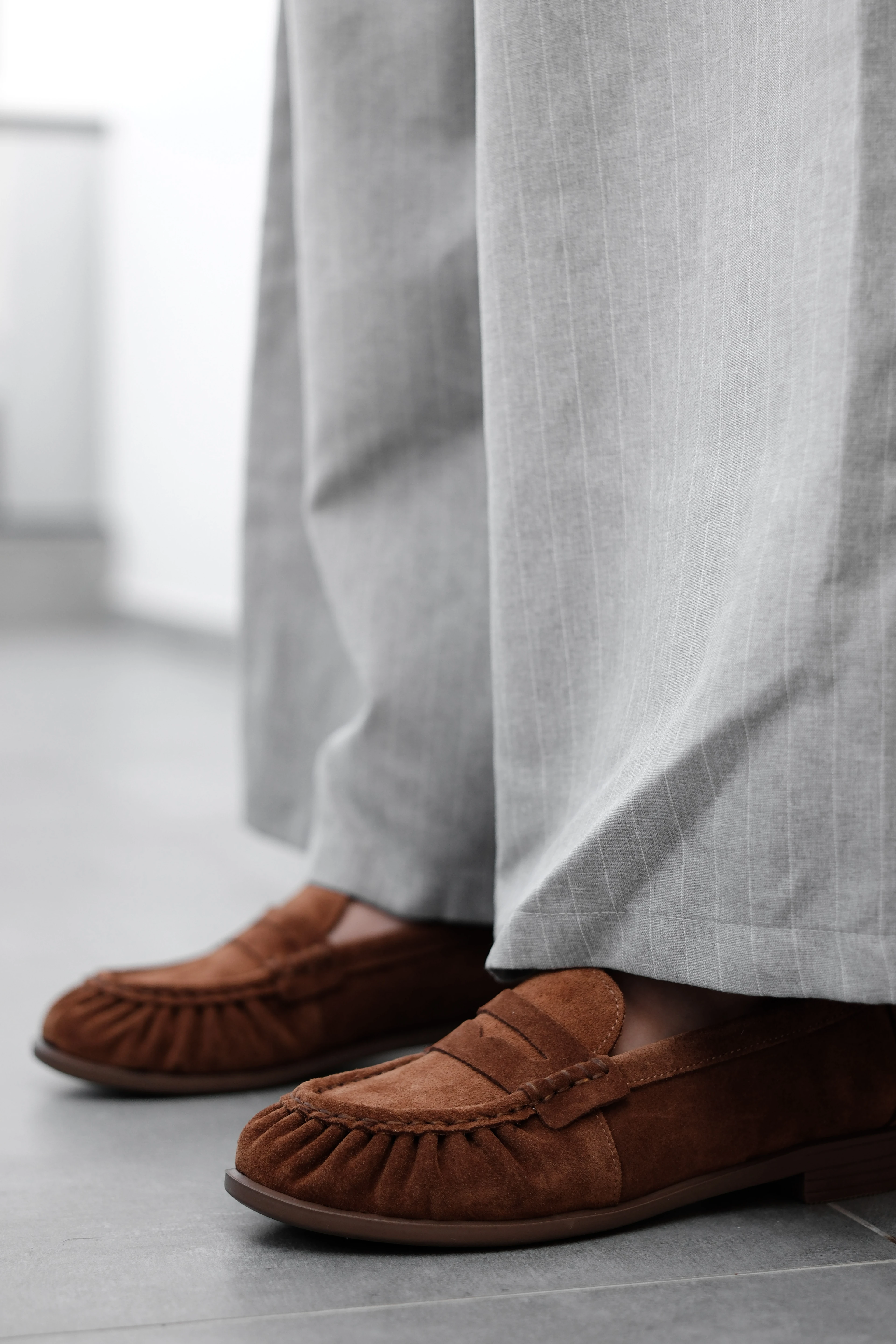 Alisy Kadın Hakiki Süet Deri Babet Ayakkabı 4227 - Taba