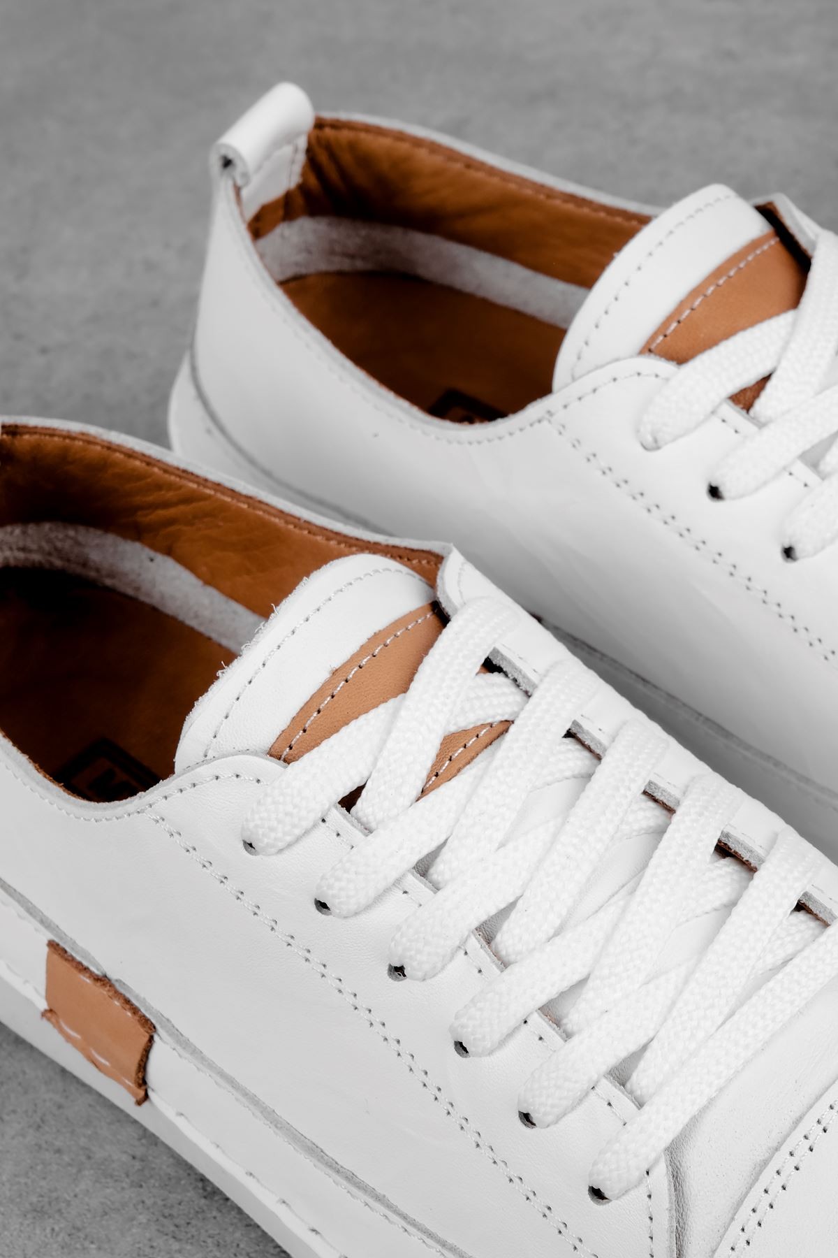 Racy Kadın Hakiki Deri Bağcıklı Günlük Ayakkabı Sneaker 3652 - Beyaz