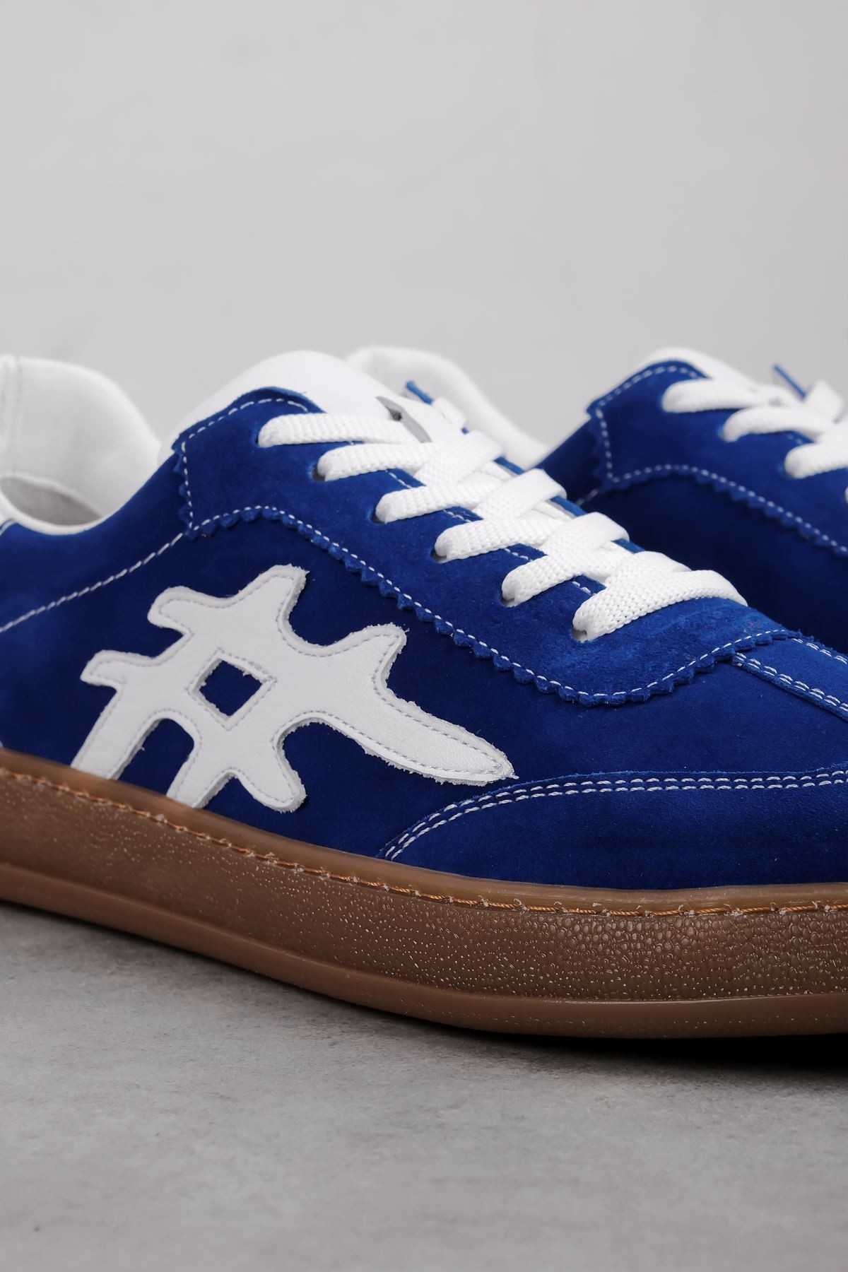 Bresy Kadın Hakiki Deri Bağcıklı Günlük Ayakkabı Sneaker 3900 - Sax Mavisi